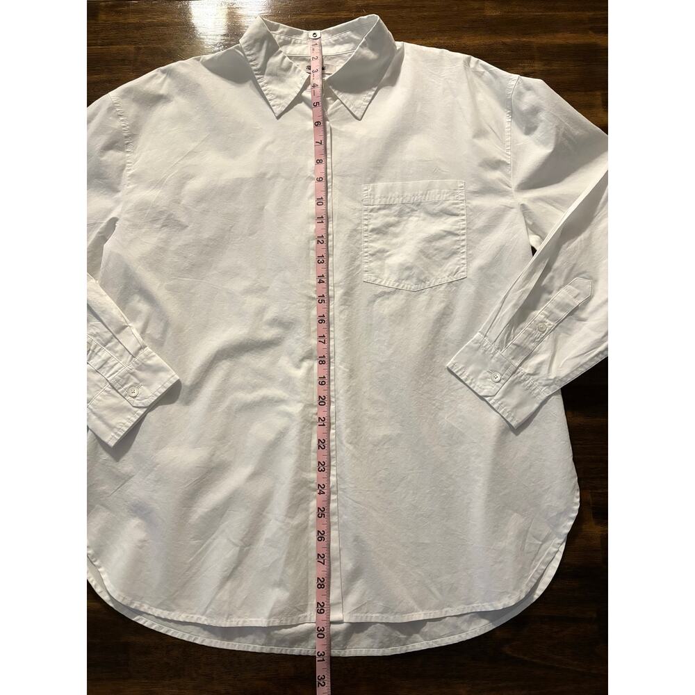 Madewell Women’s Large The Easy Shirt 100% Cotton Poplin Button Front White - Picture 7 of 11